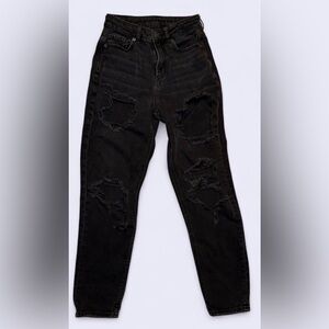 American Age Dark Distressed Straight Leg Jeans